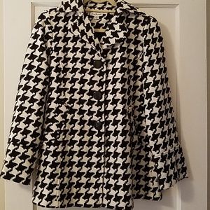 Joan Rivers Houndstooth Swing Peacoat